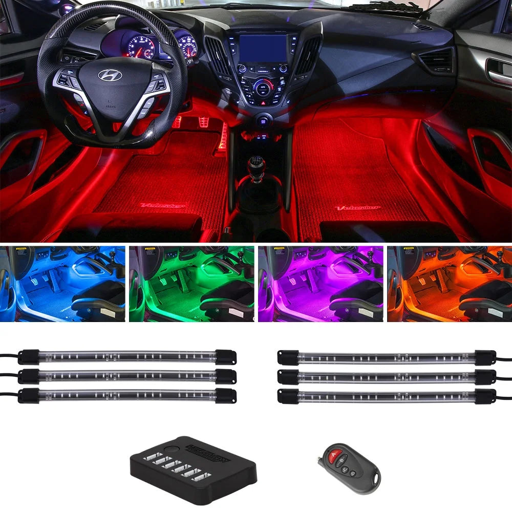 6Pc Flexible LED Million Color Interior Underdash Lighting Kit
